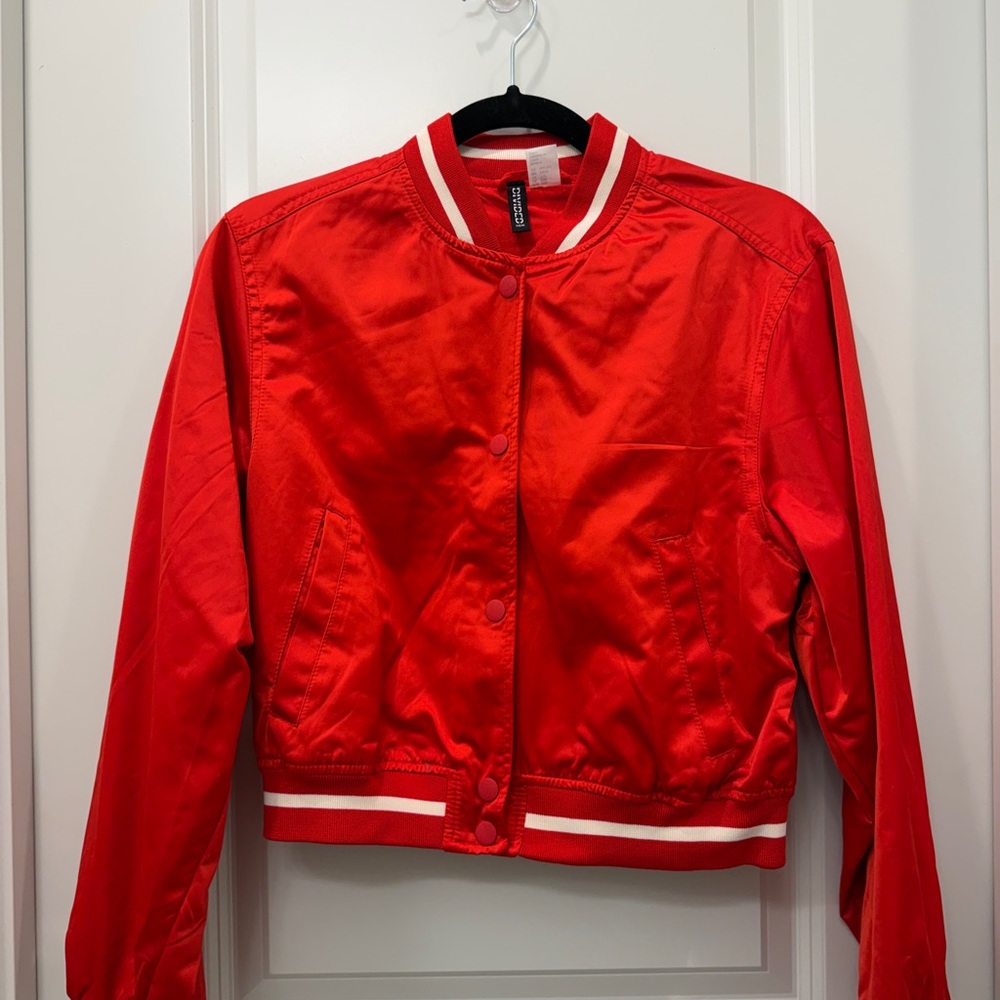 H&M Vibrant Red Varsity Jacket